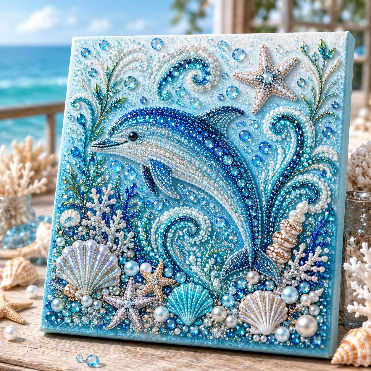 🌊Ocean Pearl Art DIY Kit Relaxing Coastal Craft Creative Handmade Home Decor✨