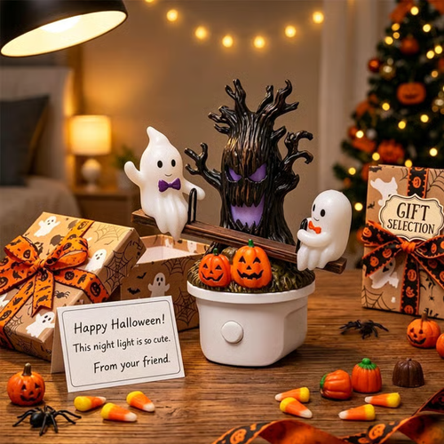🔥Last Day 49% OFF-🎃👻Animated Seesaw Ghost Plug In LED Night Light