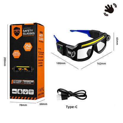 Rechargeable LED Headlamp Glasses – Hands-Free Work Light for Car Repair, DIY & Camping