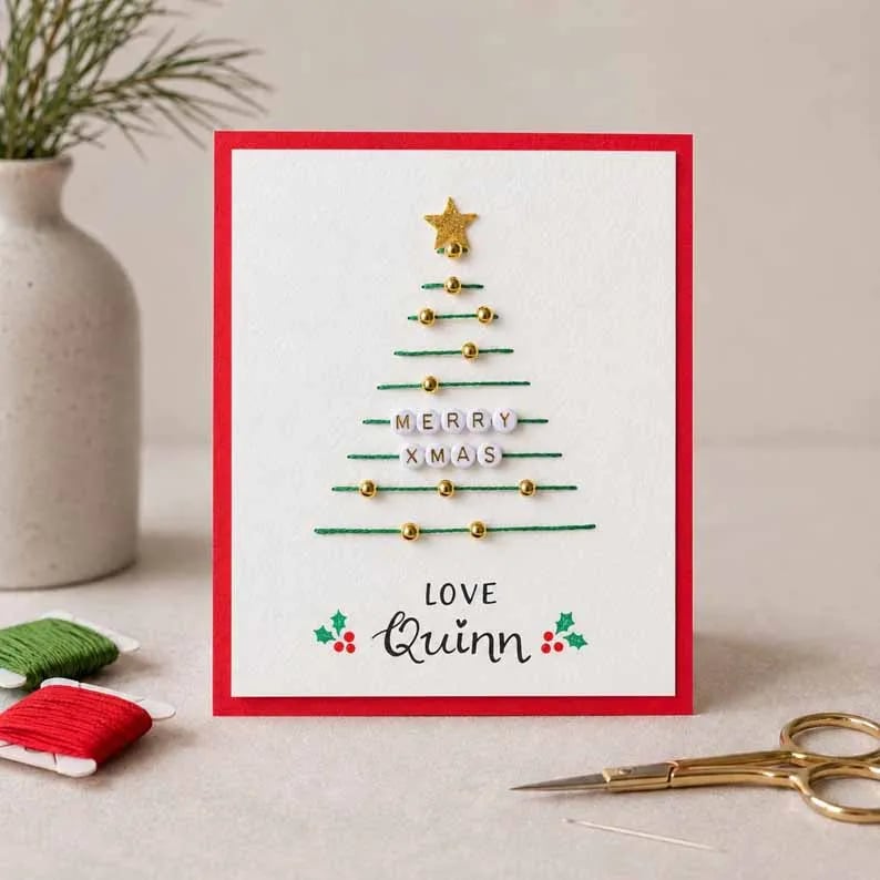🎁Last Day 50% OFF - Merry & Bright Beginner-Friendly Christmas DIY Card Kit (6 Cards)
