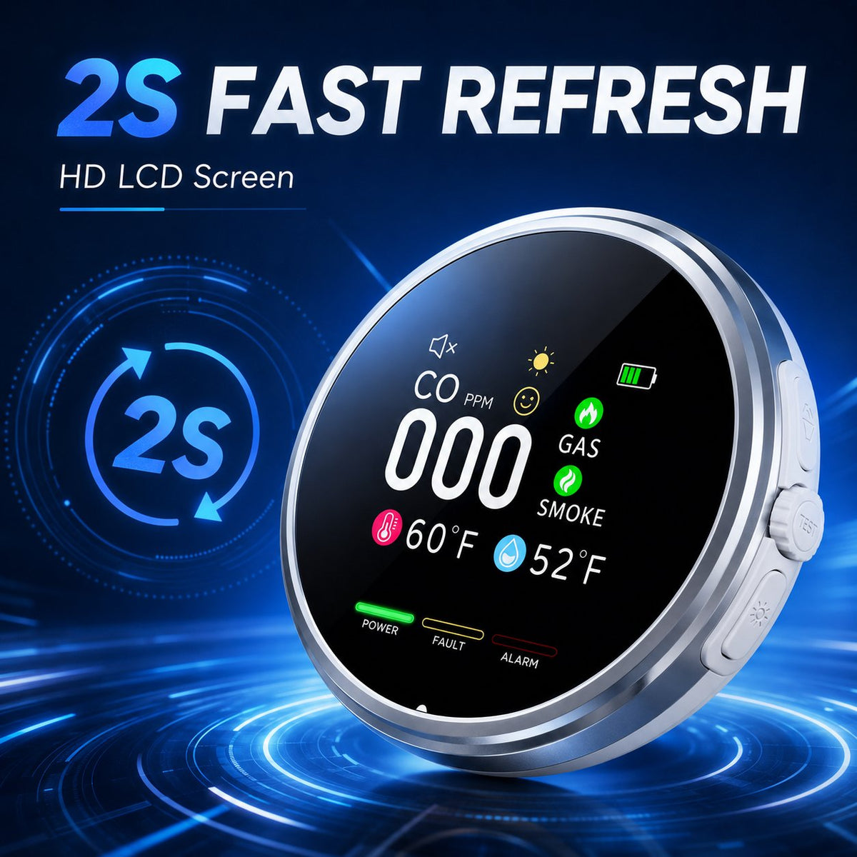 🚨 6-in-1 Plug-In Air Quality Detector | Fast Refresh Home Safety Monitor