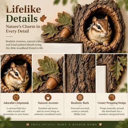 ⏰LAST DAY 50% OFF 🐿️ 3D Chipmunk Tree Hollow Door Topper