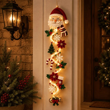 ⏳ Last Day 49% OFF – 🎄MerryCascade™ Glowing Christmas Door Hanger✨