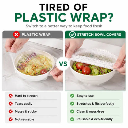 100PCS Disposable Stretch Food Covers for Bowls & Plates🥡