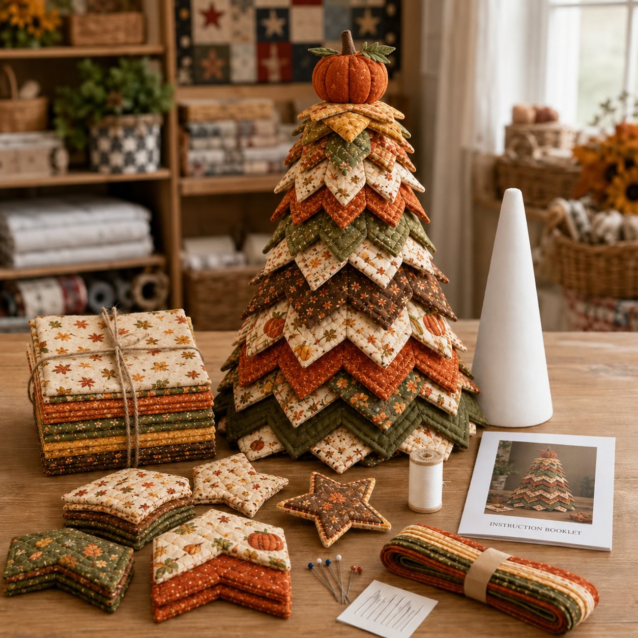 🔥Last Day 50% OFF - 🎄Christmas Tree Quilt Kit DIY Easy Layered Fabric Holiday Décor