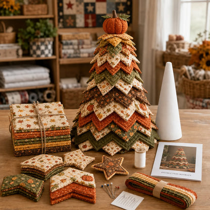 🔥Last Day 50% OFF - 🎄Christmas Tree Quilt Kit DIY Easy Layered Fabric Holiday Décor