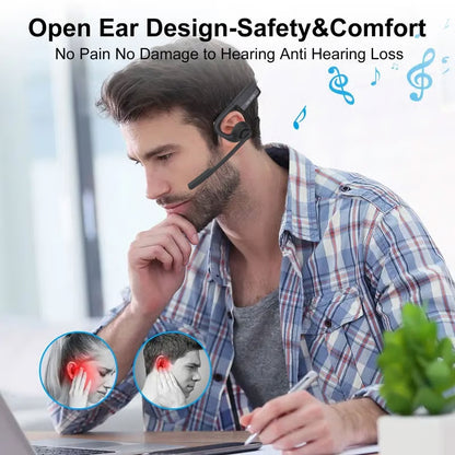🎁🔥 Open Air Conduction Wireless Bluetooth Headset with Microphone