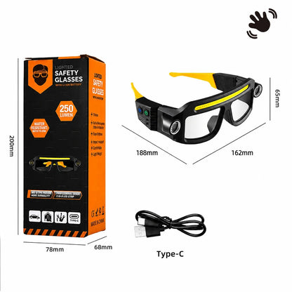 Rechargeable LED Headlamp Glasses – Hands-Free Work Light for Car Repair, DIY & Camping