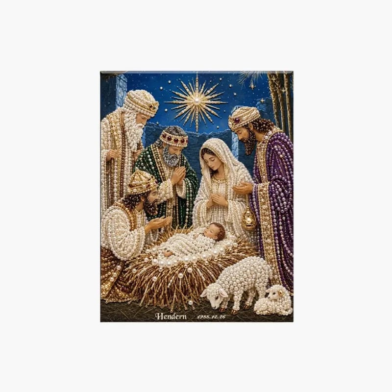 🎄 Premium 3D Diamond Jesus Birth Nativity Scene Painting Art Kit | DIY Christmas Faith Decor 🌟✝️💎