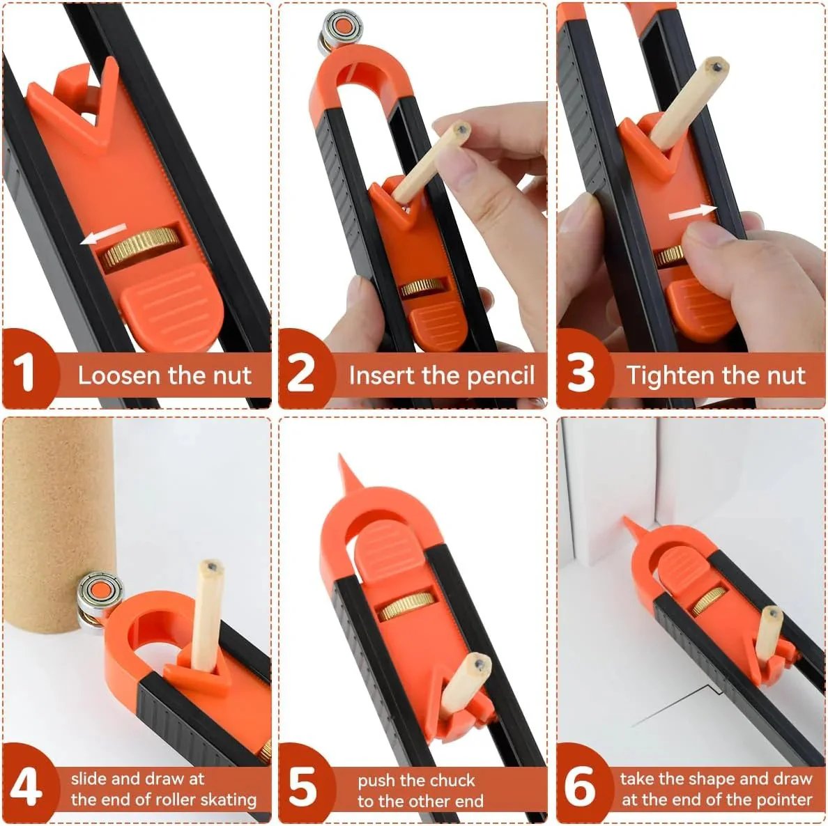 🔥Last Day 49%OFF-Contour Gauge Scribe Tool with Lock and Pencil