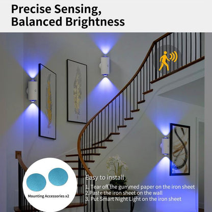 🔥RGB Motion Sensor LED Night Light Rechargeable Magnetic Dimmable Wall Lamp for Halloween Decor