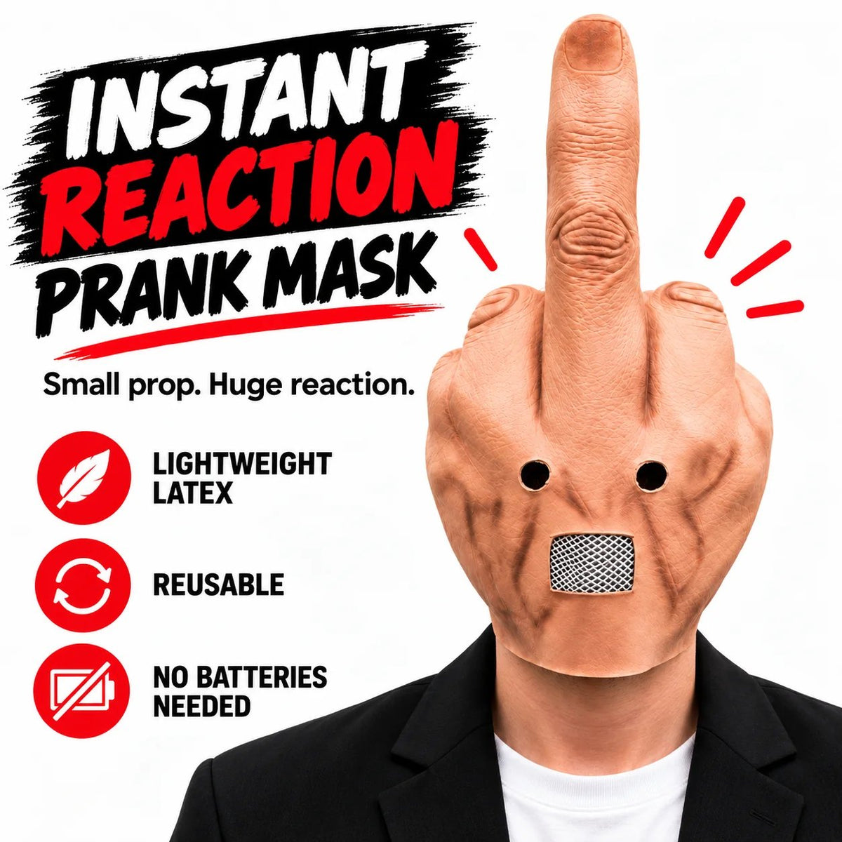 Uncanny Smile Reaction Mask – Halloween Prank & Party Mask