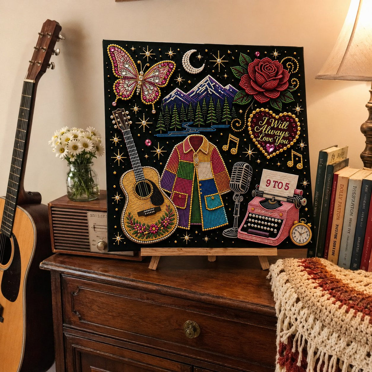 🔥Limited Stock 49% OFF🎤 Premium 3D Pearl Dolly Country Music Tribute Art Kit💎✨