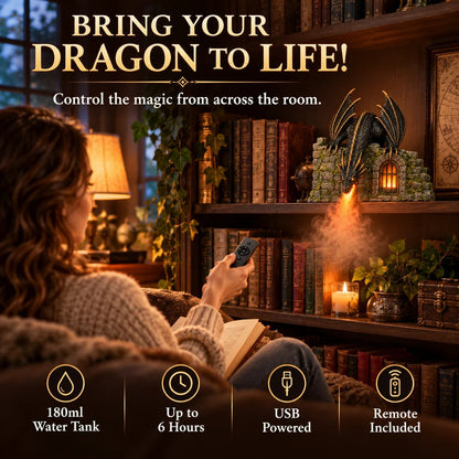 MistWyrm Dragon Diffuser – Glowing Mist for Your Bookshelf 🐉