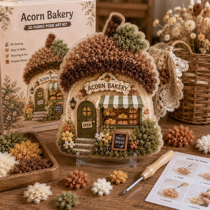 🔥Whimsical Village 3D Fabric Poke Art Kit🌼🎁