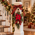 💯 🎄 Classic Red Poinsettia Christmas Door Swag ❤️ – Festive Holiday Floral Wreath Decor for Front Door & Home