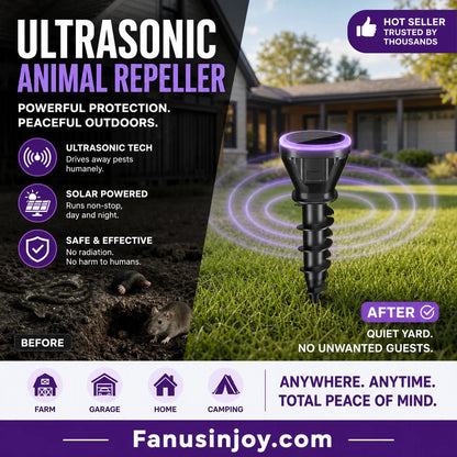 🔥Over 100,000 sold! 🏡️ Solar Powered Ultrasonic Mouse Repeller🛡️ Repel snakes, insects, rodents and protect your home!