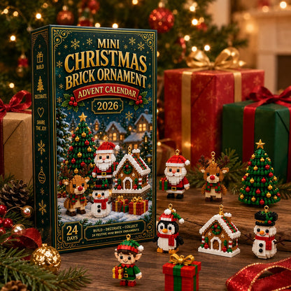 🎄24-Day Mini Christmas Brick Ornament Advent Calendar | 24 Unique Buildable Holiday Ornaments to Create, Hang & Keep 🧱