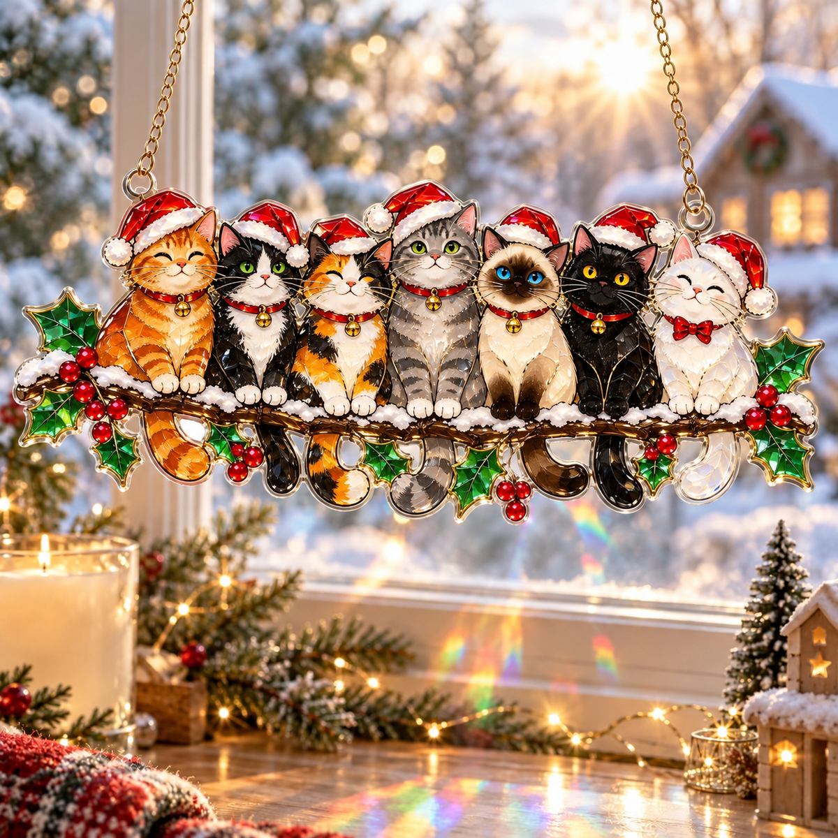 🎄 Winter Wonderland Suncatchers– 11 Festive Stained-Glass Style Designs
