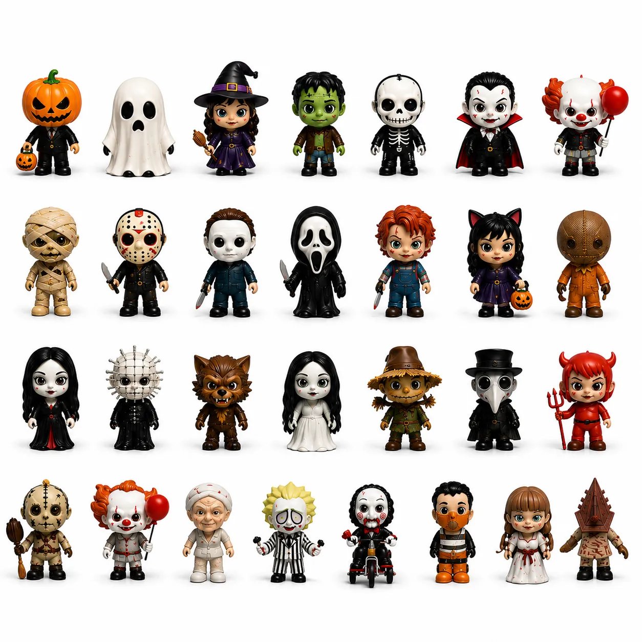 🔥LAST DAY 49% OFF - 🎃Halloween 24 Horror Mini Collectible Figures