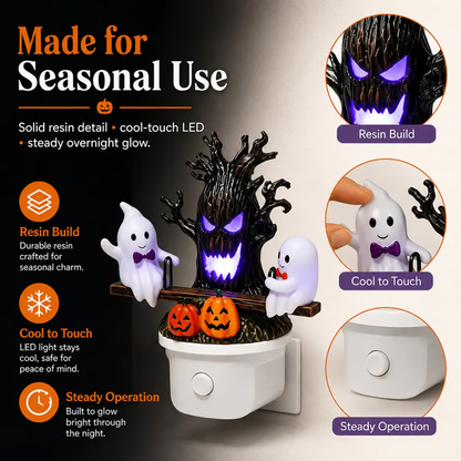 🔥Last Day 49% OFF-🎃👻Animated Seesaw Ghost Plug In LED Night Light