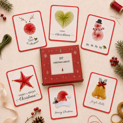 🎁Last Day 50% OFF - Merry & Bright Beginner-Friendly Christmas DIY Card Kit (6 Cards)