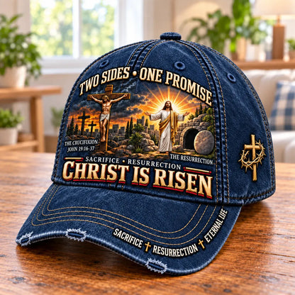 ✝️ Christ Is Risen Two Sides One Promise Baseball Cap