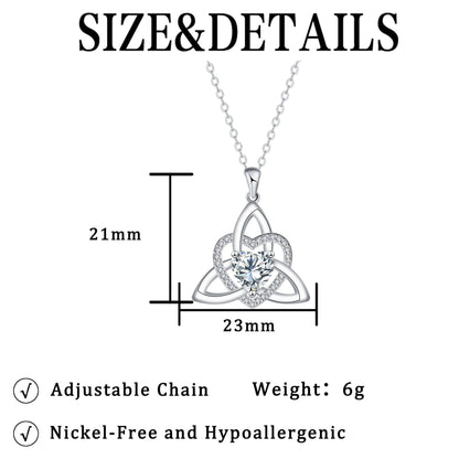 Birthstone Celtic Trinity Knot Heart Necklace✨ Heart Shape Celtic Trinity Knot Birthstone Pendant