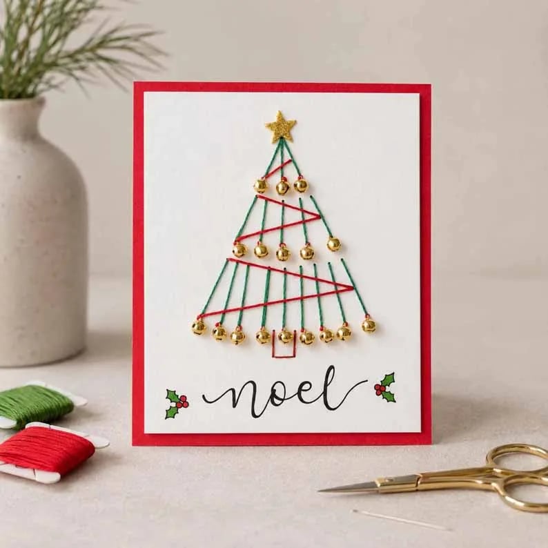 🎁Last Day 50% OFF - Merry & Bright Beginner-Friendly Christmas DIY Card Kit (6 Cards)
