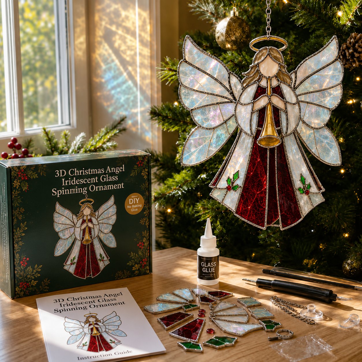 🎄Beginner-Friendly 3D Christmas Iridescent Suncatcher DIY Kit 💕