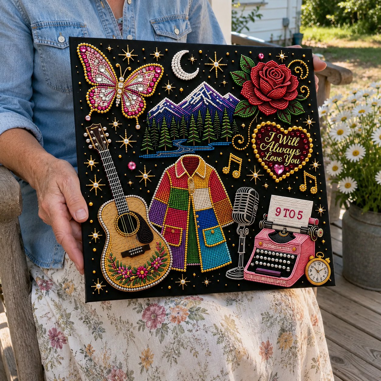 🔥Limited Stock 49% OFF🎤 Premium 3D Pearl Dolly Country Music Tribute Art Kit💎✨