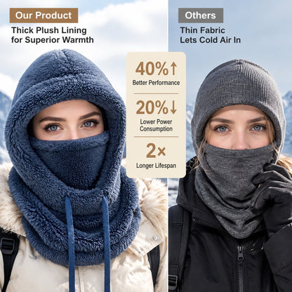 Women's fleece winter cycling mask and cap with hood for cold weather (model year 2026)