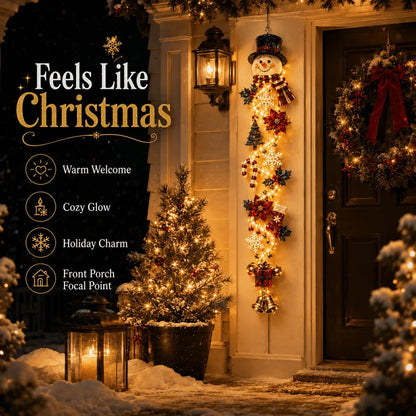 ⏳ Last Day 49% OFF – 🎄MerryCascade™ Glowing Christmas Door Hanger✨