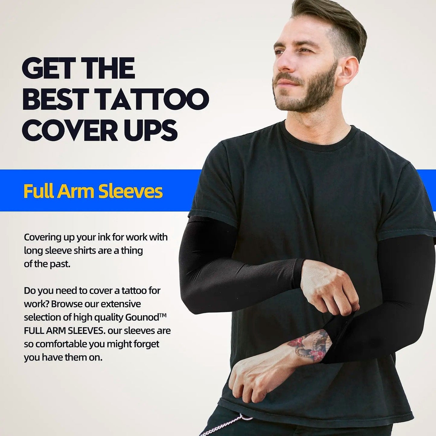 ☀️ UPF 50+ Cooling UV Arm Sleeves | 🧊 High Stretch Compression Fabric | Anti-UV Breathable Sleeves for Men Women
