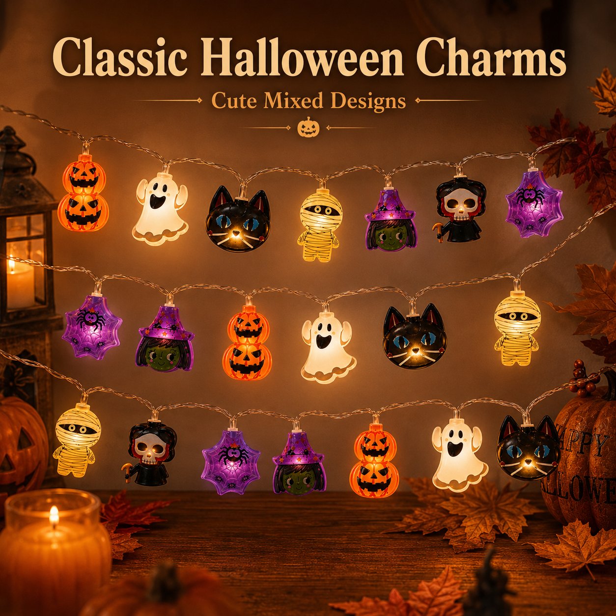 🎃USB-Powered Halloween Pumpkin LED String Lights