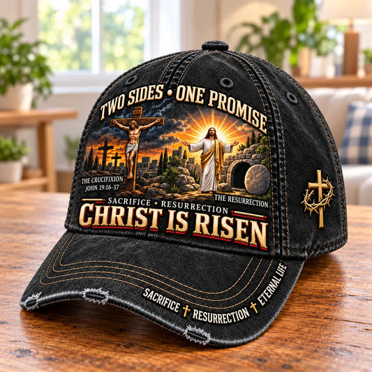 ✝️ Christ Is Risen Two Sides One Promise Baseball Cap