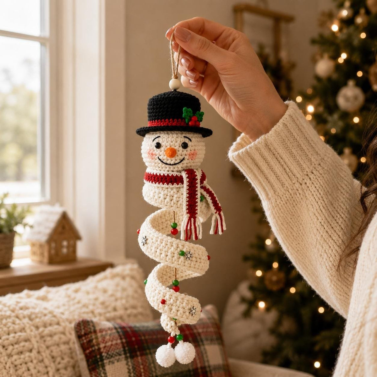 🔥HOT SALE - 49% OFF Crochet Snowman Spiral Oranment DIY Kit🎅🌲