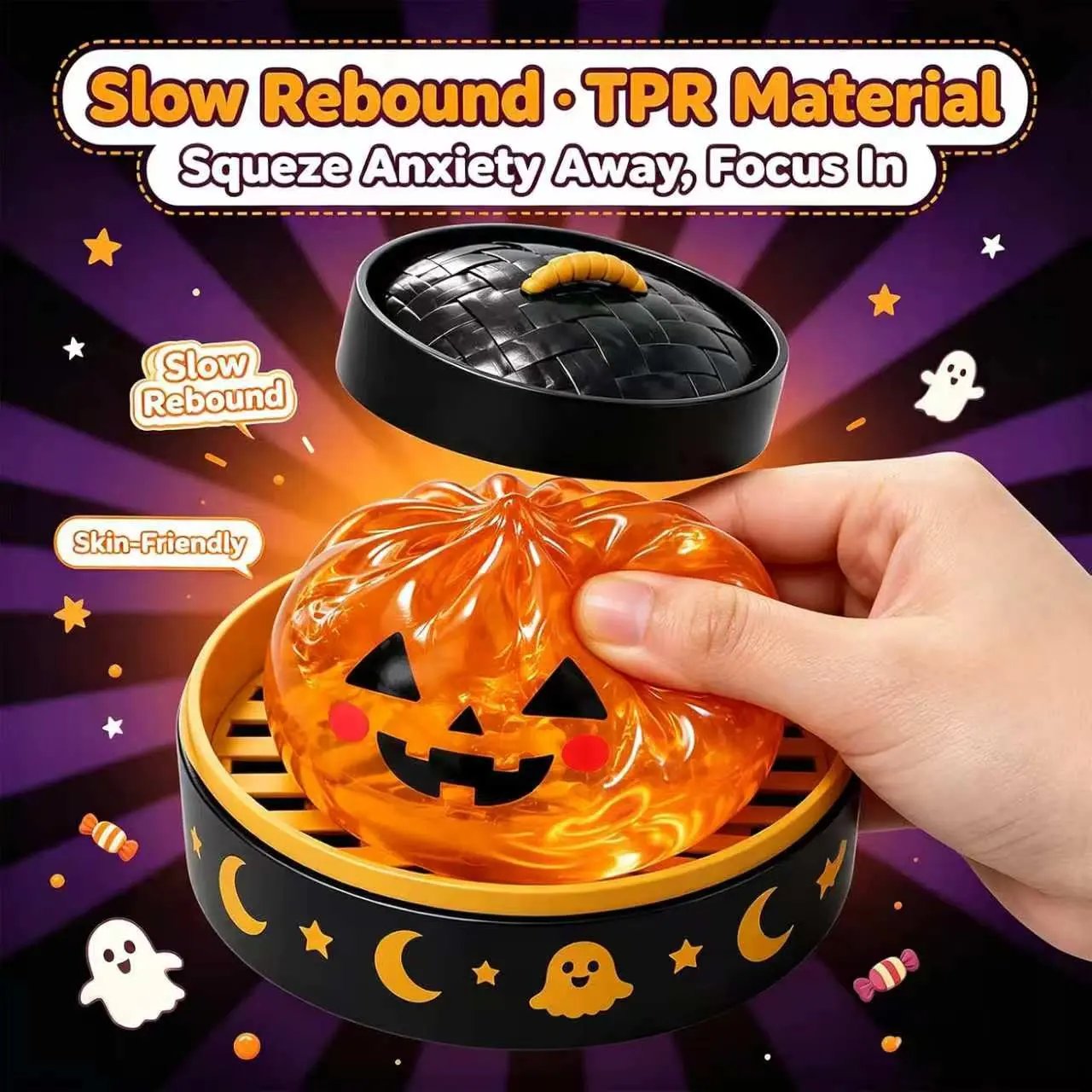 🔥LAST DAY 50% OFF - 🎃🎁Cute Halloween Scary Ghost Maruko Squeeze Toy Set