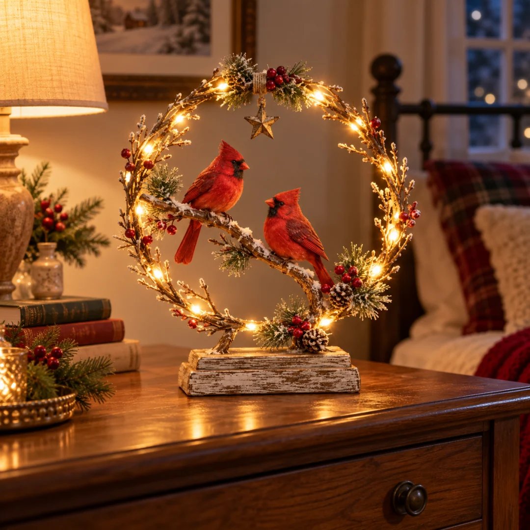 🔥 Last Day 50% OFF✨-Lighted Cardinal Tabletop Decor
