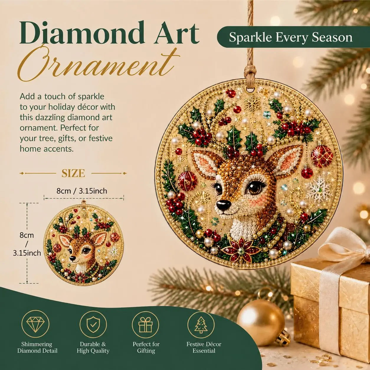 🎄🎉Christmas DIY Diamond Painting Ornaments Kit