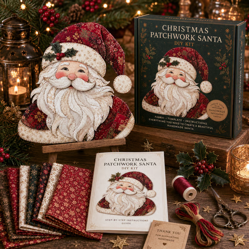 🔥LAST DAY 49% OFF - 🎄🎅Christmas Patchwork Fabric DIY Decor Kit