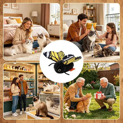 😻Interactive Electric Butterfly & Bluebird Cat Toy🦋 – 3 Flying Modes USB Rechargeable Teaser