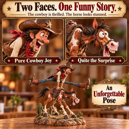 🤠🐴 Hold My Hat! – Funny Cowboy & Horse Figurine | A Gift Full of Western Personality 🎁✨