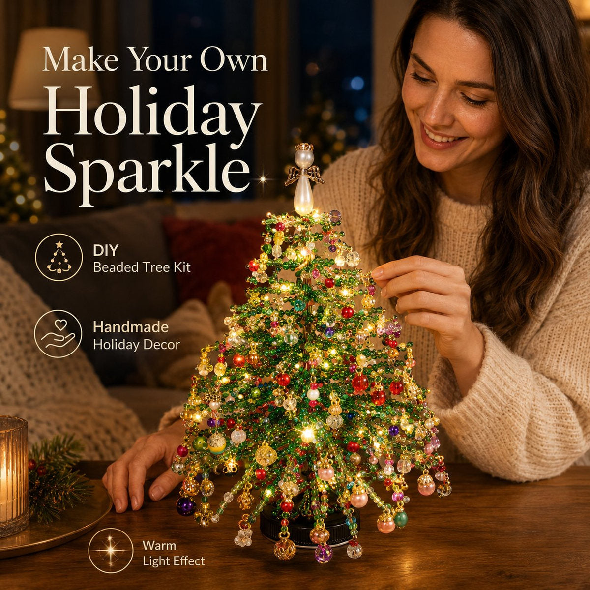 🎄🎅DIY Beaded Christmas Tree Kit Holiday Decoration