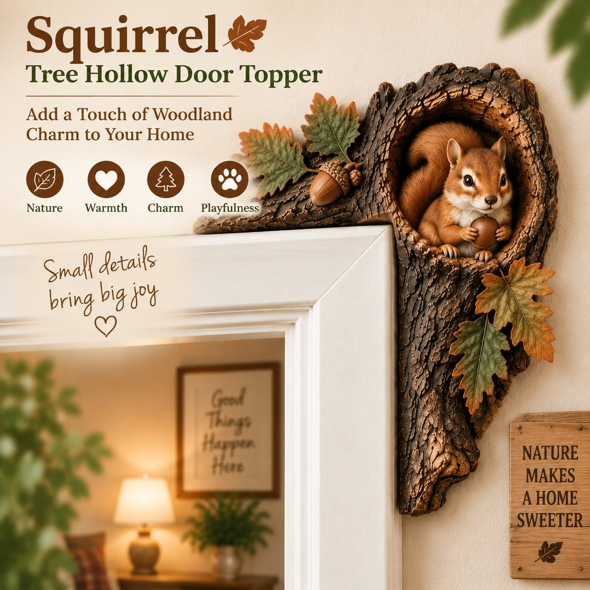⏰LAST DAY 50% OFF 🐿️ 3D Chipmunk Tree Hollow Door Topper