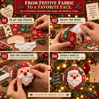 🎄✨Cozy Patchwork Christmas Ornament Collection-DIY Christmas Artwork