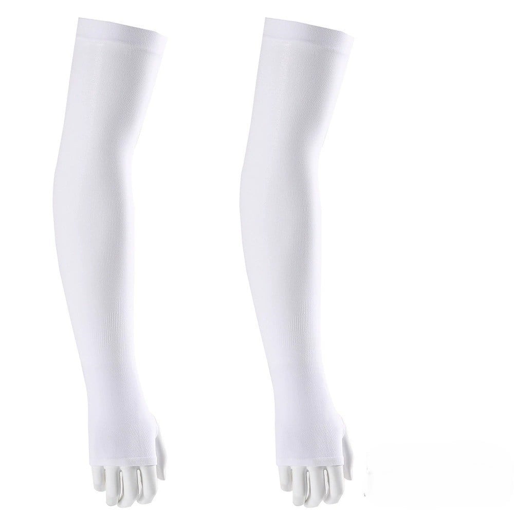 ☀️ UPF 50+ Cooling UV Arm Sleeves | 🧊 High Stretch Compression Fabric | Anti-UV Breathable Sleeves for Men Women