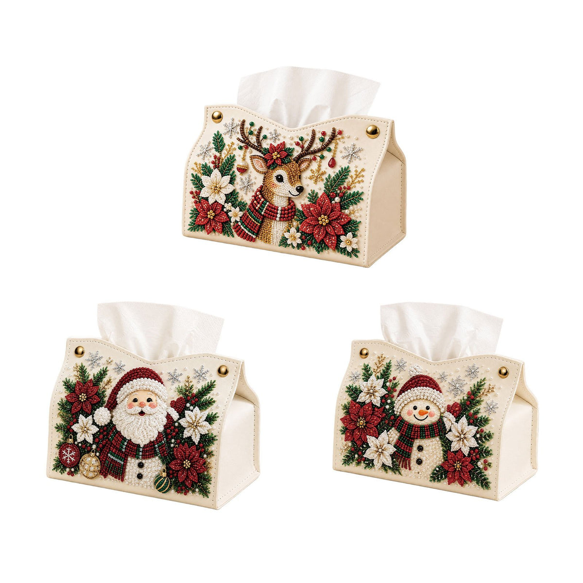 DIY Christmas Diamond Painting Tissue Box Special-Shaped Pearl Rhinestones Handmade Holiday Home Decor Craft Kit