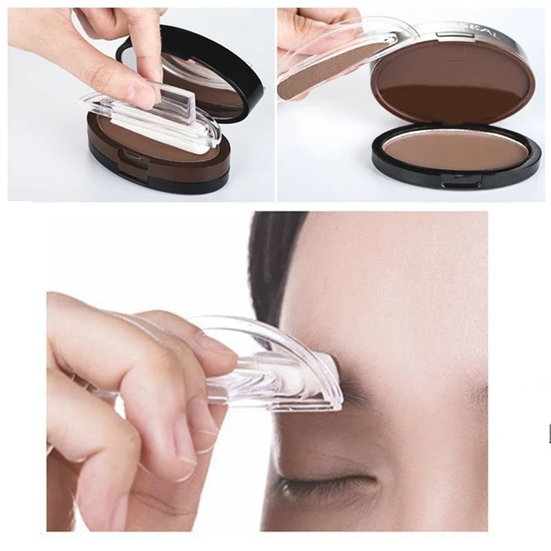 💄 Adjustable Eyebrow Stamp – Bi-Tone Powder – Waterproof & 24-Hour Wear for Makeup