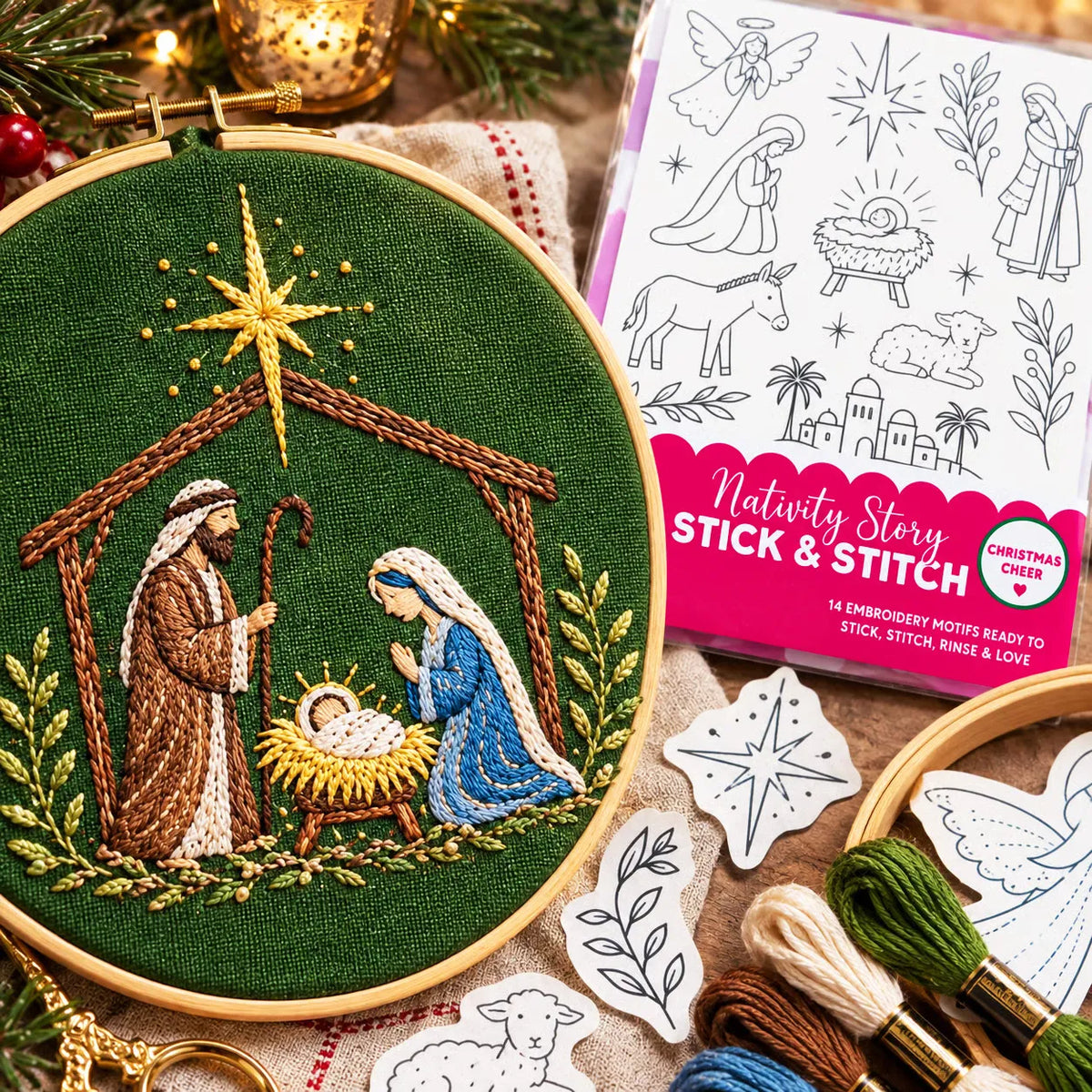 Christmas Stick & Stitch Embroidery Pattern Pack